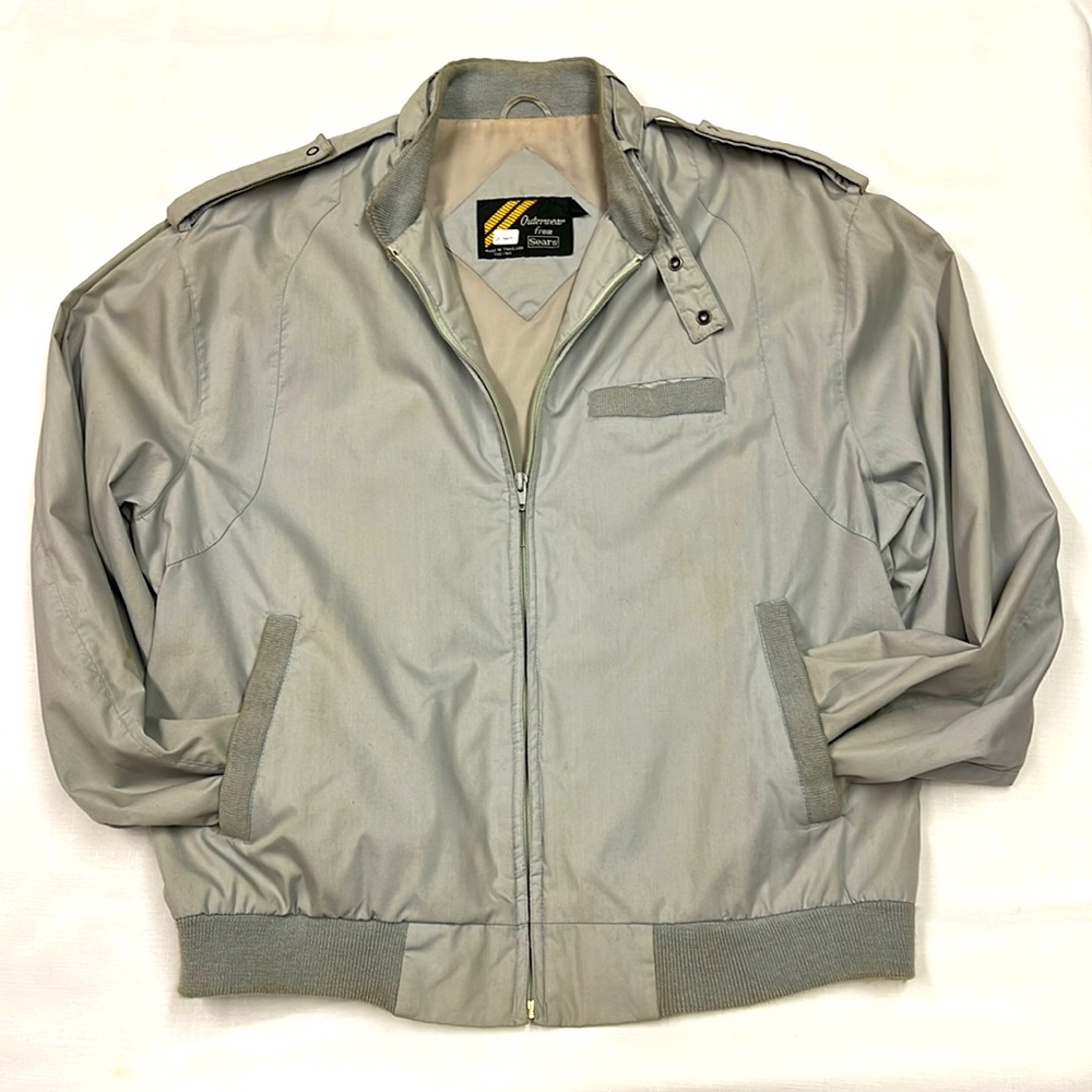 Retro 90s Unisex Jacket - Eggshell Pastel Blue Medium/Large Fit